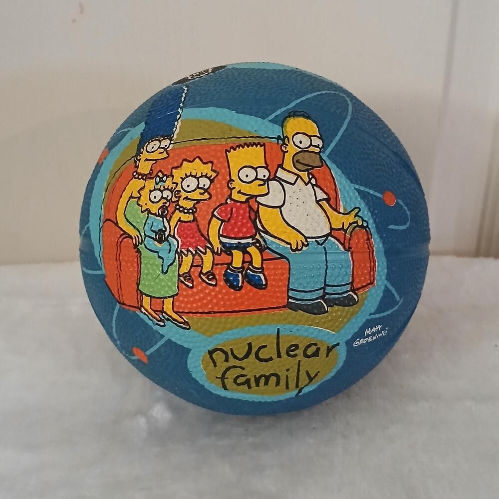 Y2K VTG The Simpsons Nuclear Family Sitting on Couch Rubber Mini Basketball 2004